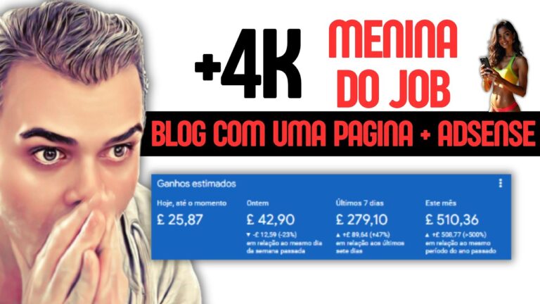 4k COM GAROTA DO JOB + BLOG DE UMA PAGINA + GOOGLE ADSENSE