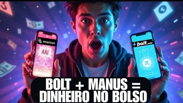 Manus AI + Bolt new | Crie um App + Site | Ganhar Dinheiro Online